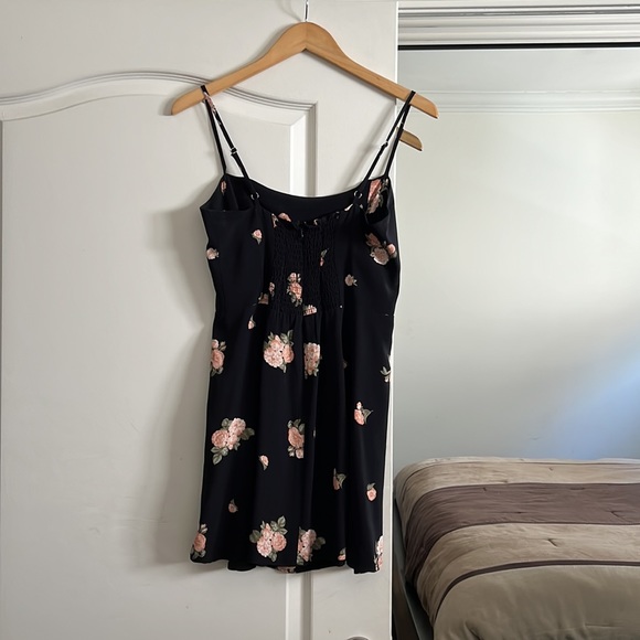 Reformation Kendall Mini Dress Black Floral Fit and Flare - Picture 8 of 16